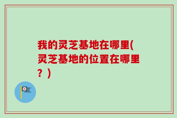 我的灵芝基地在哪里(灵芝基地的位置在哪里?)-第1张图片-卓越灵芝孢子粉 我的灵芝基地在哪里(灵芝基地的位置在哪里?)-第1张图片-卓越灵芝孢子粉