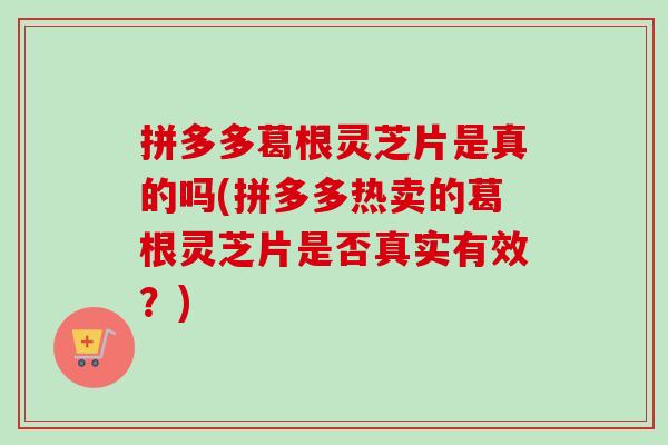拼多多葛根灵芝片是真的吗(拼多多热卖的葛根灵芝片是否真实有效?)-第1张图片-卓越灵芝孢子粉 拼多多葛根灵芝片是真的吗(拼多多热卖的葛根灵芝片是否真实有效?)-第1张图片-卓越灵芝孢子粉