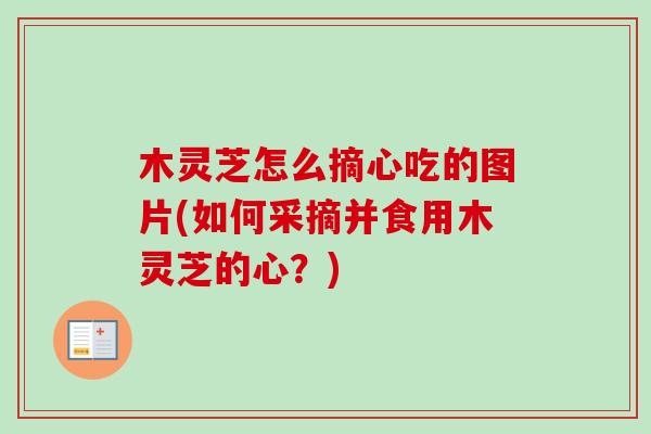 木灵芝怎么摘心吃的图片(如何采摘并食用木灵芝的心?)-第1张图片-卓越灵芝孢子粉 木灵芝怎么摘心吃的图片(如何采摘并食用木灵芝的心?)-第1张图片-卓越灵芝孢子粉