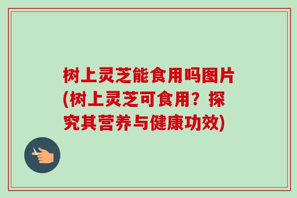 树上灵芝能食用吗图片(树上灵芝可食用？探究其营养与健康功效)-第1张图片-卓越灵芝孢子粉