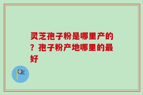 灵芝孢子粉是哪里产的?孢子粉产地哪里的最好-第1张图片-卓越灵芝孢子粉 灵芝孢子粉是哪里产的?孢子粉产地哪里的最好-第1张图片-卓越灵芝孢子粉