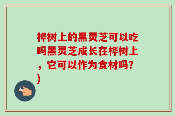 桦树上的黑灵芝可以吃吗黑灵芝成长在桦树上，它可以作为食材吗？)-第1张图片-卓越灵芝孢子粉