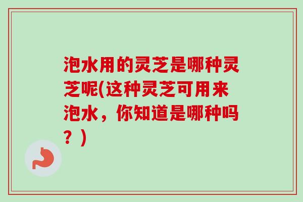 泡水用的灵芝是哪种灵芝呢(这种灵芝可用来泡水,你知道是哪种吗?)-第1张图片-卓越灵芝孢子粉 泡水用的灵芝是哪种灵芝呢(这种灵芝可用来泡水,你知道是哪种吗?)-第1张图片-卓越灵芝孢子粉