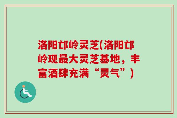 洛阳邙岭灵芝(洛阳邙岭现最大灵芝基地,丰富酒肆充满“灵气”)-第1张图片-卓越灵芝孢子粉 洛阳邙岭灵芝(洛阳邙岭现最大灵芝基地,丰富酒肆充满“灵气”)-第1张图片-卓越灵芝孢子粉