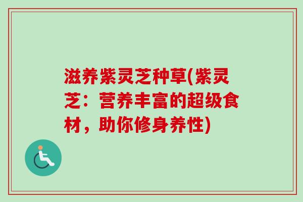 滋养紫灵芝种草(紫灵芝:营养丰富的超级食材,助你修身养性)-第1张图片-卓越灵芝孢子粉 滋养紫灵芝种草(紫灵芝:营养丰富的超级食材,助你修身养性)-第1张图片-卓越灵芝孢子粉