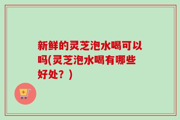 新鲜的灵芝泡水喝可以吗(灵芝泡水喝有哪些好处?)-第1张图片-卓越灵芝孢子粉 新鲜的灵芝泡水喝可以吗(灵芝泡水喝有哪些好处?)-第1张图片-卓越灵芝孢子粉