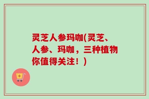 灵芝人参玛咖(灵芝、人参、玛咖,三种植物你值得关注!)-第1张图片-卓越灵芝孢子粉 灵芝人参玛咖(灵芝、人参、玛咖,三种植物你值得关注!)-第1张图片-卓越灵芝孢子粉