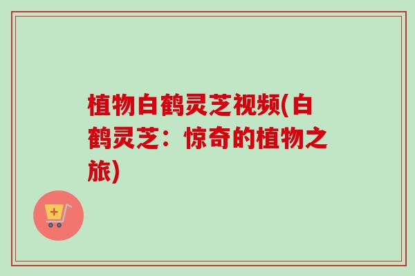 植物白鹤灵芝视频(白鹤灵芝：惊奇的植物之旅)-第1张图片-卓越灵芝孢子粉