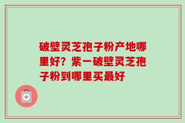 破壁灵芝孢子粉产地哪里好？紫一破壁灵芝孢子粉到哪里买最好-第1张图片-卓越灵芝孢子粉