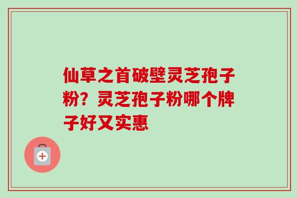 仙草之首破壁灵芝孢子粉?灵芝孢子粉哪个牌子好又实惠-第1张图片-卓越灵芝孢子粉 仙草之首破壁灵芝孢子粉?灵芝孢子粉哪个牌子好又实惠-第1张图片-卓越灵芝孢子粉