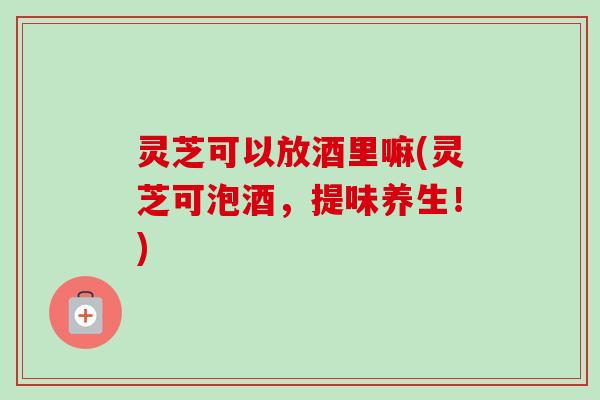 灵芝可以放酒里嘛(灵芝可泡酒,提味养生!)-第1张图片-卓越灵芝孢子粉 灵芝可以放酒里嘛(灵芝可泡酒,提味养生!)-第1张图片-卓越灵芝孢子粉
