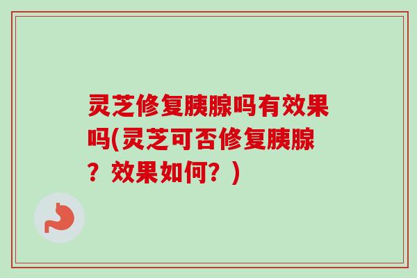 灵芝修复胰腺吗有效果吗(灵芝可否修复胰腺？效果如何？)-第1张图片-卓越灵芝孢子粉