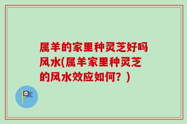属羊的家里种灵芝好吗风水(属羊家里种灵芝的风水效应如何?)-第1张图片-卓越灵芝孢子粉 属羊的家里种灵芝好吗风水(属羊家里种灵芝的风水效应如何?)-第1张图片-卓越灵芝孢子粉