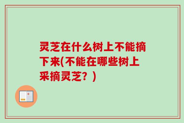 灵芝在什么树上不能摘下来(不能在哪些树上采摘灵芝?)-第1张图片-卓越灵芝孢子粉 灵芝在什么树上不能摘下来(不能在哪些树上采摘灵芝?)-第1张图片-卓越灵芝孢子粉