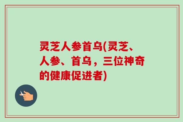 灵芝人参首乌(灵芝、人参、首乌,三位神奇的健康促进者)-第1张图片-卓越灵芝孢子粉 灵芝人参首乌(灵芝、人参、首乌,三位神奇的健康促进者)-第1张图片-卓越灵芝孢子粉