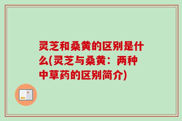 灵芝和桑黄的区别是什么(灵芝与桑黄:两种中草药的区别简介)-第1张图片-卓越灵芝孢子粉 灵芝和桑黄的区别是什么(灵芝与桑黄:两种中草药的区别简介)-第1张图片-卓越灵芝孢子粉