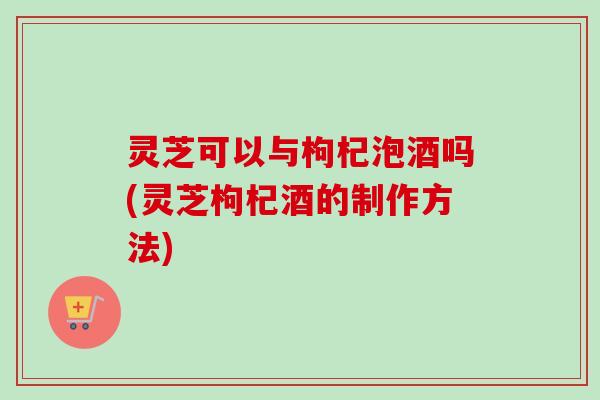 灵芝可以与枸杞泡酒吗(灵芝枸杞酒的制作方法)-第1张图片-卓越灵芝孢子粉