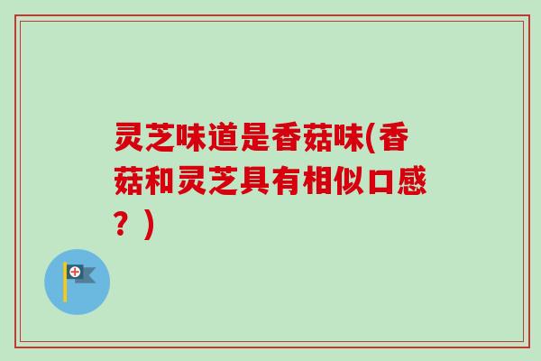 灵芝味道是香菇味(香菇和灵芝具有相似口感?)-第1张图片-卓越灵芝孢子粉 灵芝味道是香菇味(香菇和灵芝具有相似口感?)-第1张图片-卓越灵芝孢子粉