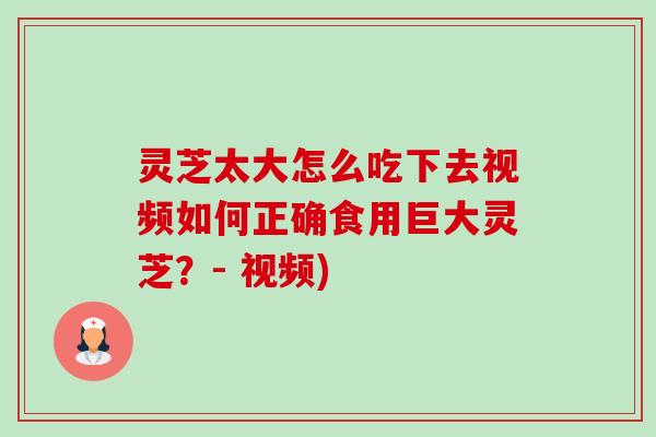 灵芝太大怎么吃下去视频如何正确食用巨大灵芝？- 视频)-第1张图片-卓越灵芝孢子粉