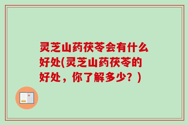 灵芝山药茯苓会有什么好处(灵芝山药茯苓的好处,你了解多少?)-第1张图片-卓越灵芝孢子粉 灵芝山药茯苓会有什么好处(灵芝山药茯苓的好处,你了解多少?)-第1张图片-卓越灵芝孢子粉