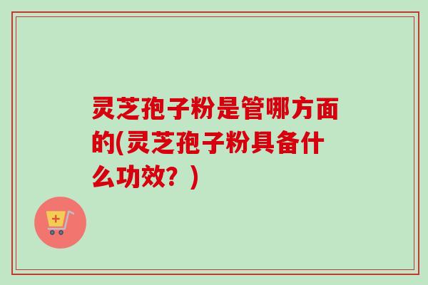 灵芝孢子粉是管哪方面的(灵芝孢子粉具备什么功效?)-第1张图片-卓越灵芝孢子粉 灵芝孢子粉是管哪方面的(灵芝孢子粉具备什么功效?)-第1张图片-卓越灵芝孢子粉