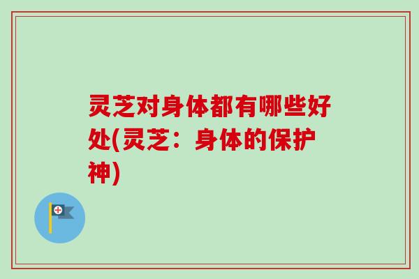 灵芝对身体都有哪些好处(灵芝:身体的保护神)-第1张图片-卓越灵芝孢子粉 灵芝对身体都有哪些好处(灵芝:身体的保护神)-第1张图片-卓越灵芝孢子粉