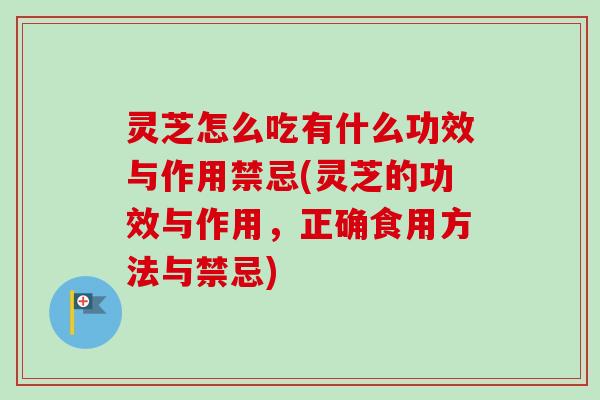 灵芝怎么吃有什么功效与作用禁忌(灵芝的功效与作用,正确食用方法与禁忌)-第1张图片-卓越灵芝孢子粉 灵芝怎么吃有什么功效与作用禁忌(灵芝的功效与作用,正确食用方法与禁忌)-第1张图片-卓越灵芝孢子粉