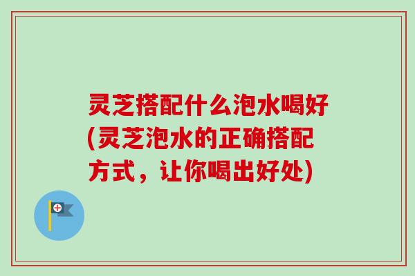灵芝搭配什么泡水喝好(灵芝泡水的正确搭配方式，让你喝出好处)-第1张图片-卓越灵芝孢子粉