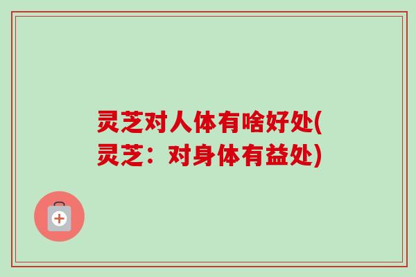 灵芝对人体有啥好处(灵芝:对身体有益处)-第1张图片-卓越灵芝孢子粉 灵芝对人体有啥好处(灵芝:对身体有益处)-第1张图片-卓越灵芝孢子粉