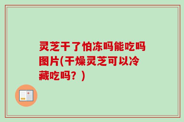 灵芝干了怕冻吗能吃吗图片(干燥灵芝可以冷藏吃吗?)-第1张图片-卓越灵芝孢子粉 灵芝干了怕冻吗能吃吗图片(干燥灵芝可以冷藏吃吗?)-第1张图片-卓越灵芝孢子粉