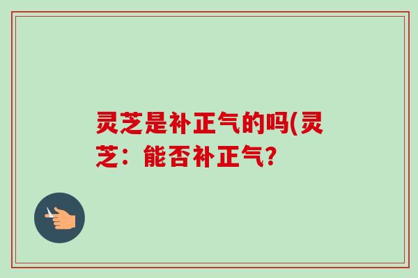 灵芝是补正气的吗(灵芝:能否补正气?-第1张图片-卓越灵芝孢子粉 灵芝是补正气的吗(灵芝:能否补正气?-第1张图片-卓越灵芝孢子粉