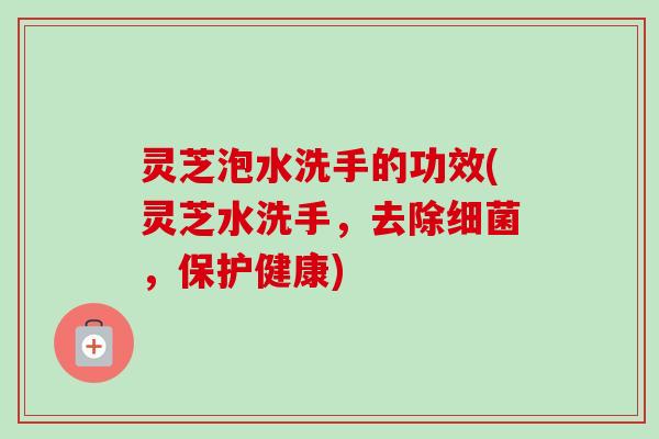 灵芝泡水洗手的功效(灵芝水洗手，去除细菌，保护健康)-第1张图片-卓岳灵芝孢子粉