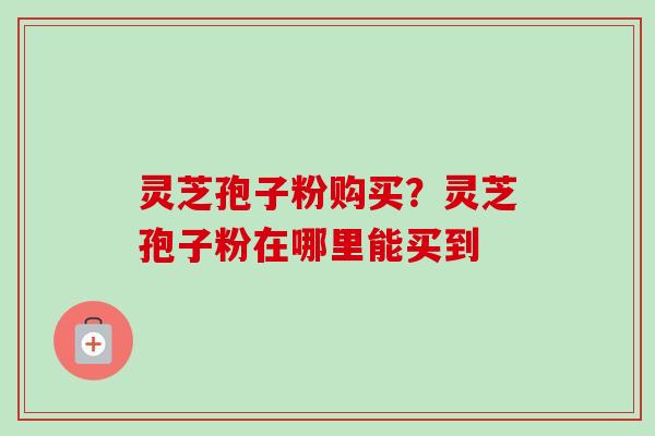 灵芝孢子粉购买？灵芝孢子粉在哪里能买到-第1张图片-卓岳灵芝孢子粉