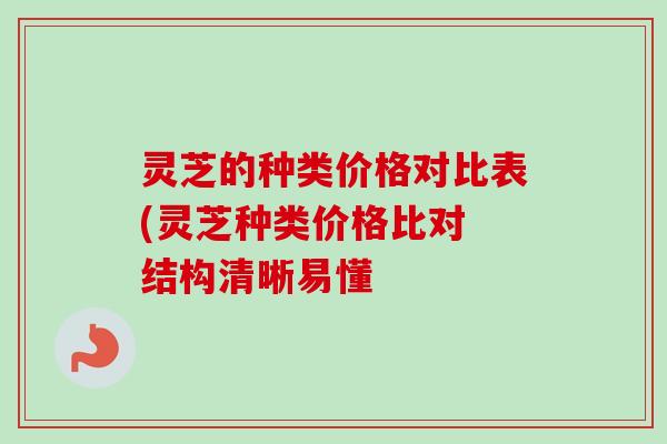 灵芝的种类价格对比表(灵芝种类价格比对 结构清晰易懂-第1张图片-卓越灵芝孢子粉
