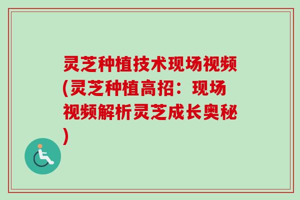 灵芝种植技术现场视频(灵芝种植高招:现场视频解析灵芝成长奥秘)-第1张图片-卓越灵芝孢子粉 灵芝种植技术现场视频(灵芝种植高招:现场视频解析灵芝成长奥秘)-第1张图片-卓越灵芝孢子粉