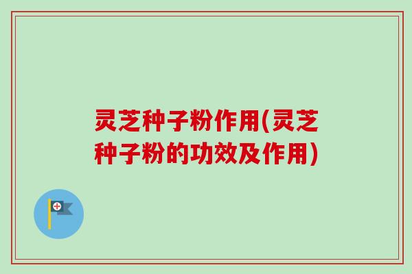 灵芝种子粉作用(灵芝种子粉的功效及作用)-第1张图片-卓越灵芝孢子粉 灵芝种子粉作用(灵芝种子粉的功效及作用)-第1张图片-卓越灵芝孢子粉