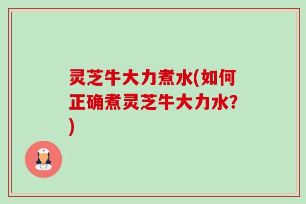 灵芝牛大力煮水(如何正确煮灵芝牛大力水?)-第1张图片-卓越灵芝孢子粉 灵芝牛大力煮水(如何正确煮灵芝牛大力水?)-第1张图片-卓越灵芝孢子粉