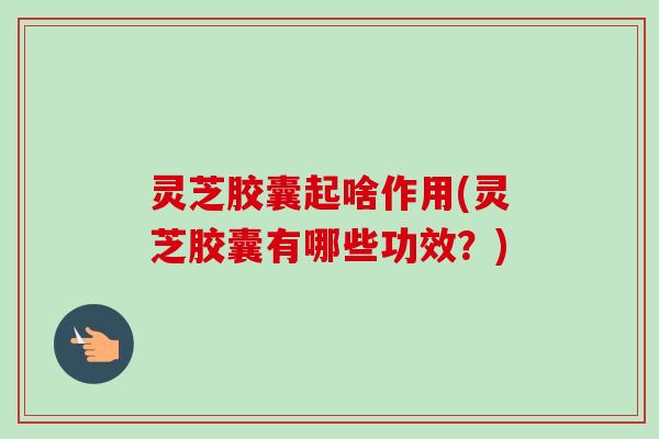 灵芝胶囊起啥作用(灵芝胶囊有哪些功效?)-第1张图片-卓越灵芝孢子粉 灵芝胶囊起啥作用(灵芝胶囊有哪些功效?)-第1张图片-卓越灵芝孢子粉