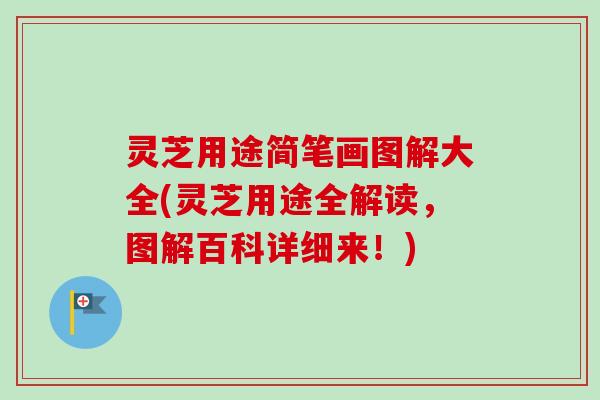 灵芝用途简笔画图解大全(灵芝用途全解读,图解百科详细来!)-第1张图片-卓越灵芝孢子粉 灵芝用途简笔画图解大全(灵芝用途全解读,图解百科详细来!)-第1张图片-卓越灵芝孢子粉
