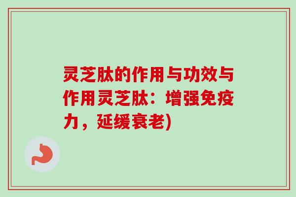 灵芝肽的作用与功效与作用灵芝肽:增强免疫力,延缓衰老)-第1张图片-卓越灵芝孢子粉 灵芝肽的作用与功效与作用灵芝肽:增强免疫力,延缓衰老)-第1张图片-卓越灵芝孢子粉