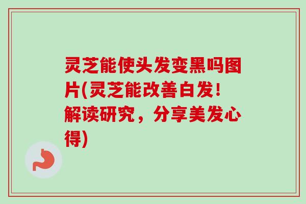 灵芝能使头发变黑吗图片(灵芝能改善白发!解读研究,分享美发心得)-第1张图片-卓越灵芝孢子粉 灵芝能使头发变黑吗图片(灵芝能改善白发!解读研究,分享美发心得)-第1张图片-卓越灵芝孢子粉