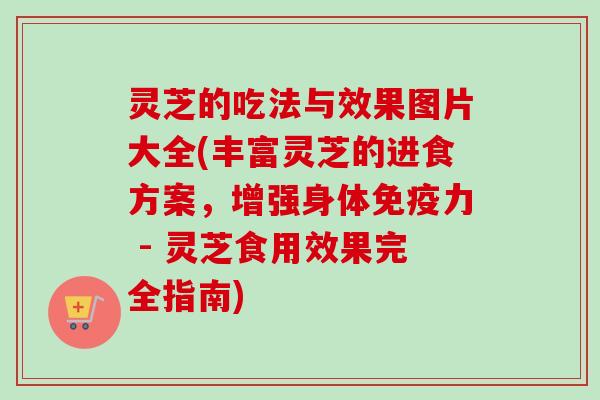 灵芝的吃法与效果图片大全(丰富灵芝的进食方案,增强身体免疫力 - 灵芝食用效果完全指南)-第1张图片-卓越灵芝孢子粉 灵芝的吃法与效果图片大全(丰富灵芝的进食方案,增强身体免疫力 - 灵芝食用效果完全指南)-第1张图片-卓越灵芝孢子粉
