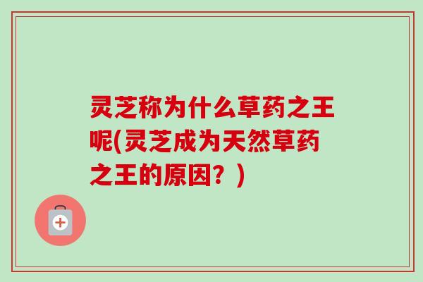 灵芝称为什么草药之王呢(灵芝成为天然草药之王的原因?)-第1张图片-卓越灵芝孢子粉 灵芝称为什么草药之王呢(灵芝成为天然草药之王的原因?)-第1张图片-卓越灵芝孢子粉