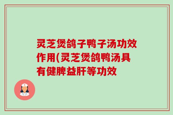 灵芝煲鸽子鸭子汤功效作用(灵芝煲鸽鸭汤具有健脾益肝等功效-第1张图片-卓越灵芝孢子粉 灵芝煲鸽子鸭子汤功效作用(灵芝煲鸽鸭汤具有健脾益肝等功效-第1张图片-卓越灵芝孢子粉
