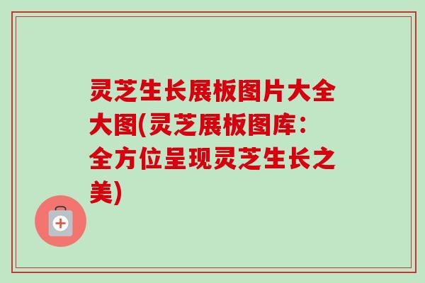灵芝生长展板图片大全大图(灵芝展板图库：全方位呈现灵芝生长之美)-第1张图片-卓越灵芝孢子粉