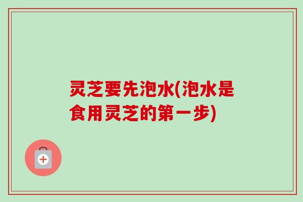灵芝要先泡水(泡水是食用灵芝的第一步)-第1张图片-卓越灵芝孢子粉