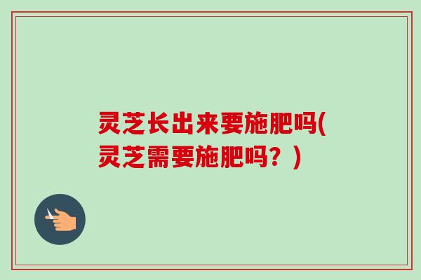 灵芝长出来要施肥吗(灵芝需要施肥吗?)-第1张图片-卓越灵芝孢子粉 灵芝长出来要施肥吗(灵芝需要施肥吗?)-第1张图片-卓越灵芝孢子粉