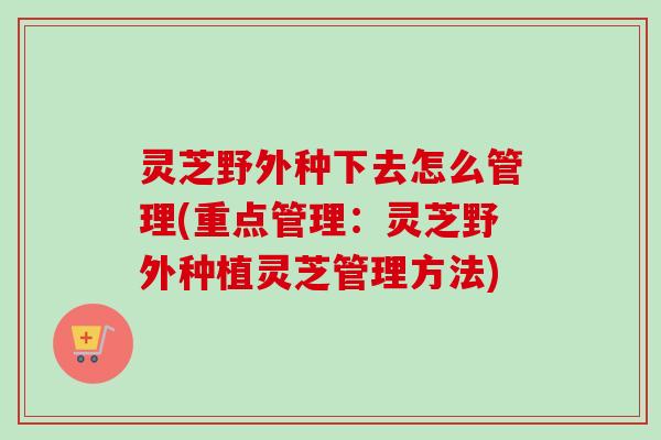 灵芝野外种下去怎么管理(重点管理:灵芝野外种植灵芝管理方法)-第1张图片-卓越灵芝孢子粉 灵芝野外种下去怎么管理(重点管理:灵芝野外种植灵芝管理方法)-第1张图片-卓越灵芝孢子粉
