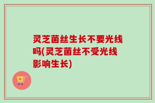 灵芝菌丝生长不要光线吗(灵芝菌丝不受光线影响生长)-第1张图片-卓越灵芝孢子粉