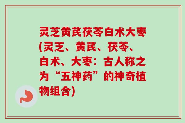 灵芝黄芪茯苓白术大枣(灵芝、黄芪、茯苓、白术、大枣:古人称之为“五神药”的神奇植物组合)-第1张图片-卓越灵芝孢子粉 灵芝黄芪茯苓白术大枣(灵芝、黄芪、茯苓、白术、大枣:古人称之为“五神药”的神奇植物组合)-第1张图片-卓越灵芝孢子粉